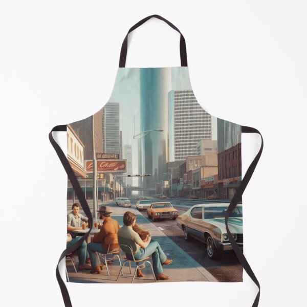Item preview, Retro 1970s Houston – AI Artwork Colorful Roadside Café Scene for City Lovers, Travelers, and Vintage Enthusiasts designed and sold by knalpot-design.