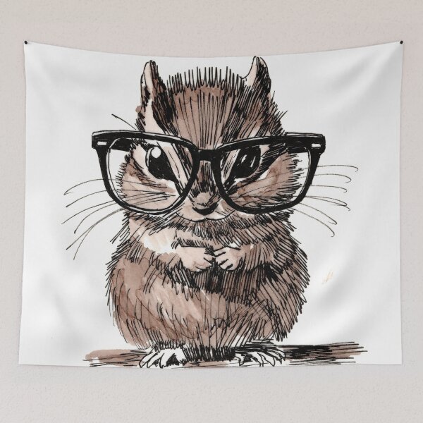Item preview, Chipmunk in Glasses designed and sold by Scribbles & Doodles by Jinx.
