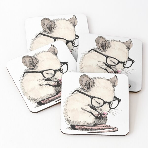Item preview, Sleepy Mouse in Glasses designed and sold by Scribbles & Doodles by Jinx.