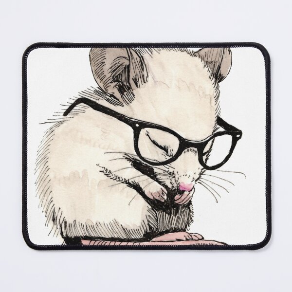 Item preview, Sleepy Mouse in Glasses designed and sold by Scribbles & Doodles by Jinx.