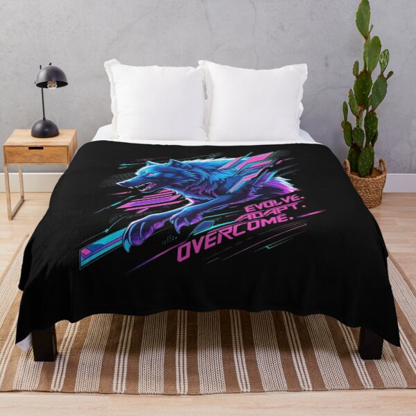 Item preview, Cyberpunk Spirit Animal Streetwear Graphic – Neon Glitch Wolf designed and sold by Nature's Palette.