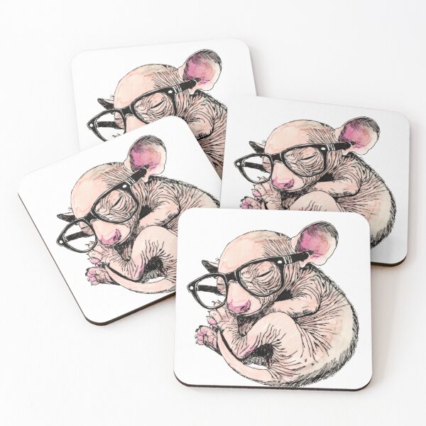 Item preview, Baby Dumbo Rat in Glasses designed and sold by Scribbles & Doodles by Jinx.