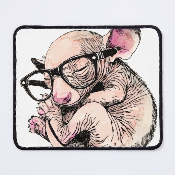 Item preview, Baby Dumbo Rat in Glasses designed and sold by Scribbles & Doodles by Jinx.