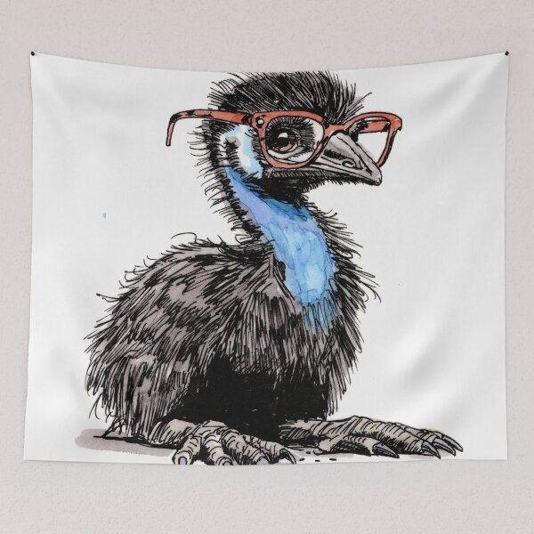 Item preview, Cassowary in Glasses designed and sold by Scribbles & Doodles by Jinx.