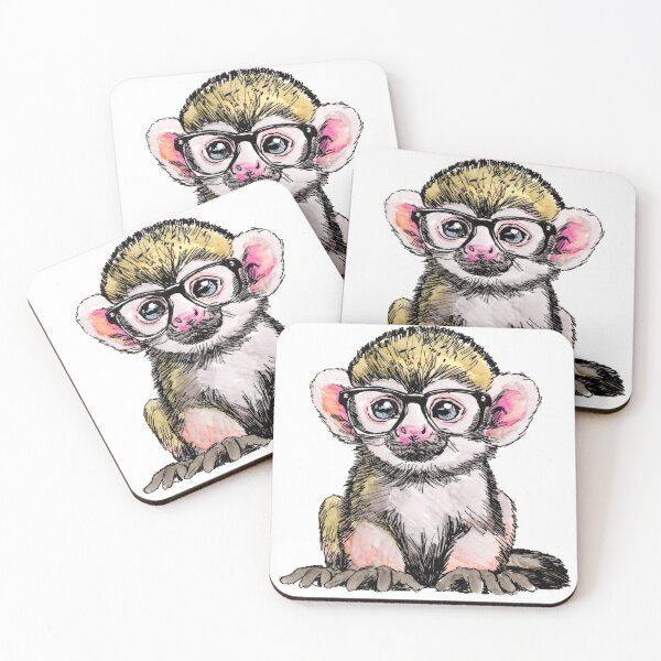 Item preview, Spider Monkey in Glasses designed and sold by Scribbles & Doodles by Jinx.