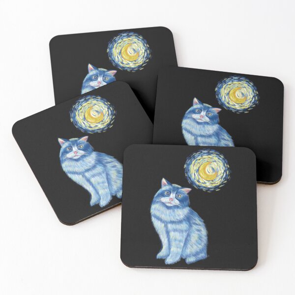 Item preview, Blue Starry Night Ragdoll Cat Illustration   designed and sold by Scarlet Swan.