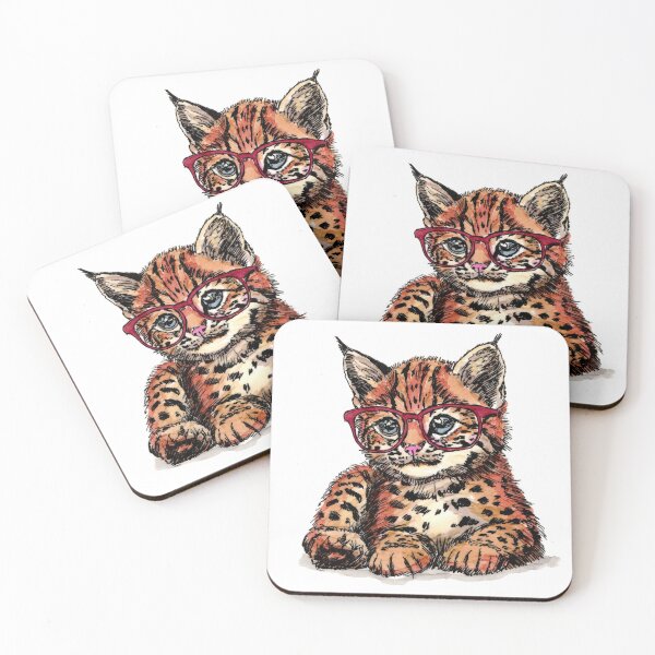 Item preview, Bobcat Cub in Glasses designed and sold by Scribbles & Doodles by Jinx.