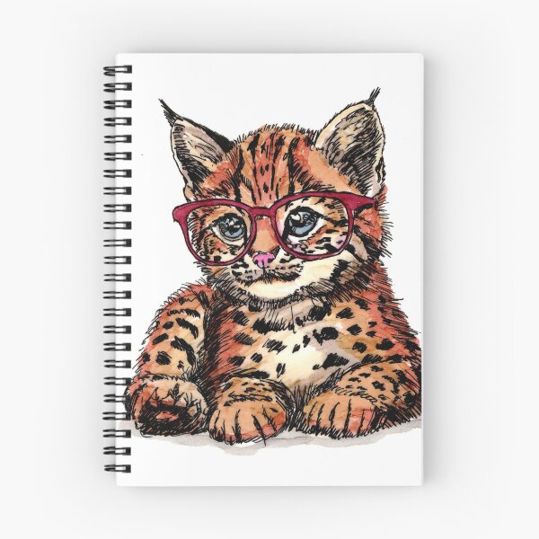 Item preview, Bobcat Cub in Glasses designed and sold by Scribbles & Doodles by Jinx.