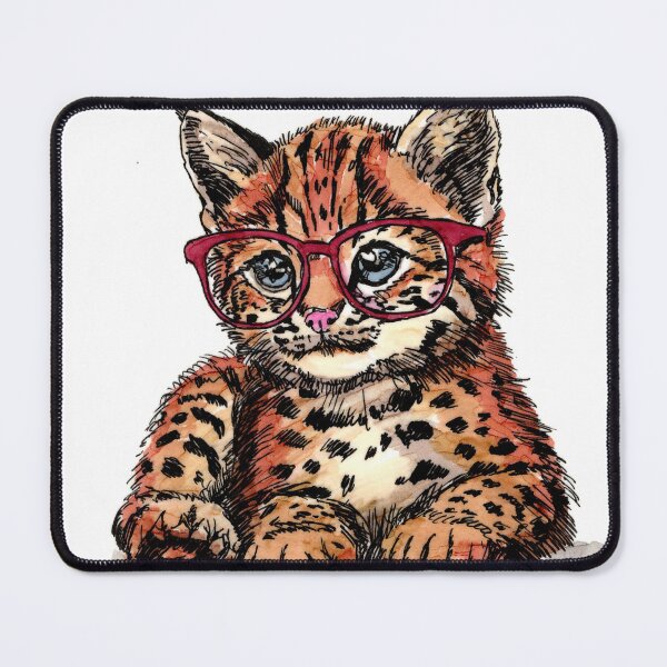 Item preview, Bobcat Cub in Glasses designed and sold by Scribbles & Doodles by Jinx.