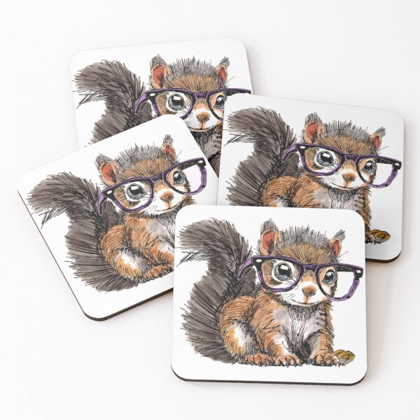 Item preview, Squirrel in Glasses designed and sold by Scribbles & Doodles by Jinx.