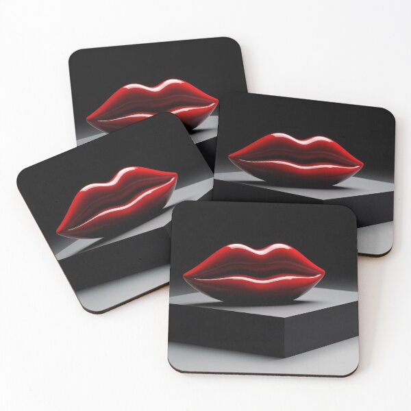 Item preview, Sleek and shiny crimson red lips sculpture designed and sold by mystiquelicorne.