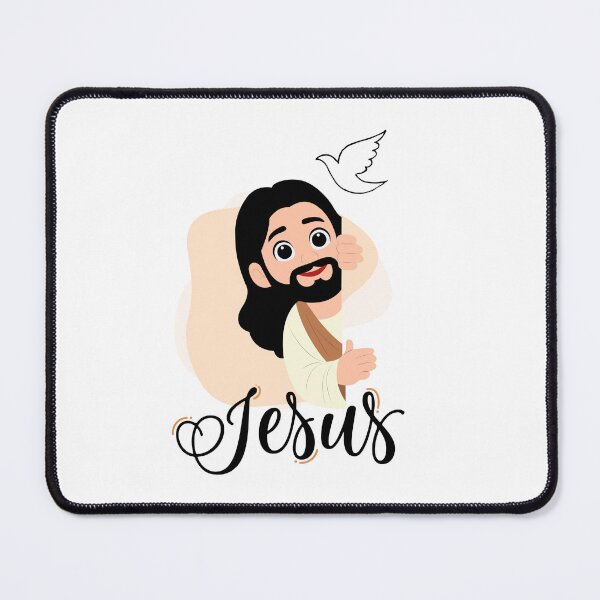 Item preview, Jesus smiling, leaning out with the Holy Spirit, aesthetic designed and sold by ElizabethCoelho.