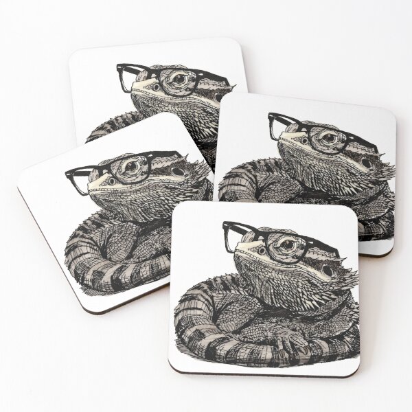 Item preview, Bearded Dragon in Glasses designed and sold by Scribbles & Doodles by Jinx.