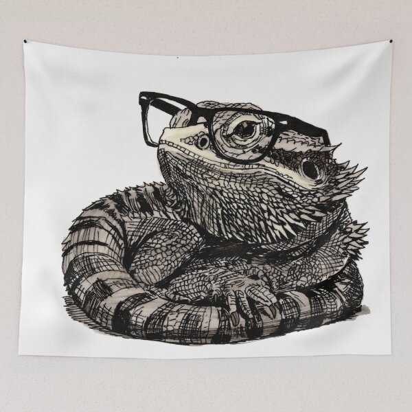 Item preview, Bearded Dragon in Glasses designed and sold by Scribbles & Doodles by Jinx.