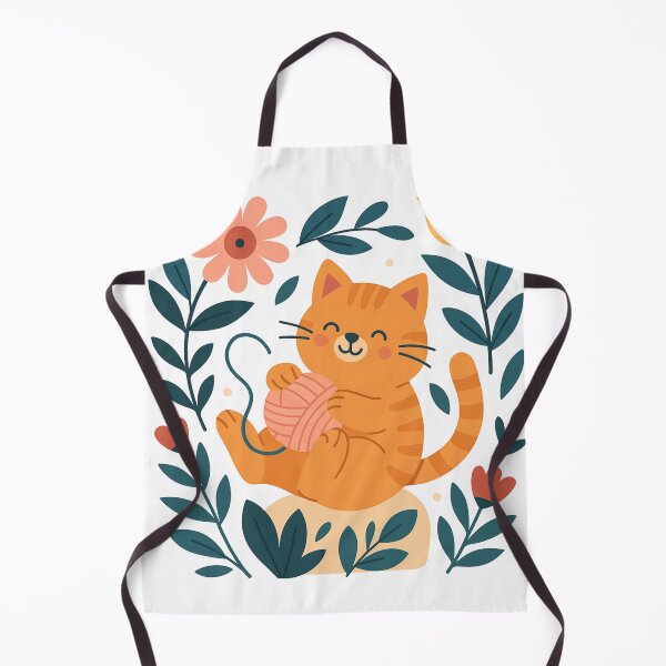 Item preview, Cat Playing with Yarn Among Flowers designed and sold by Dabis26.