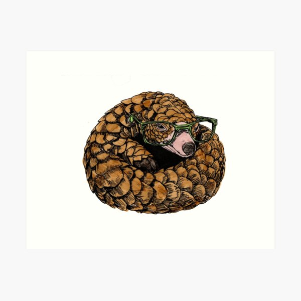 Item preview, Pangolin in Glasses designed and sold by Scribbles & Doodles by Jinx.