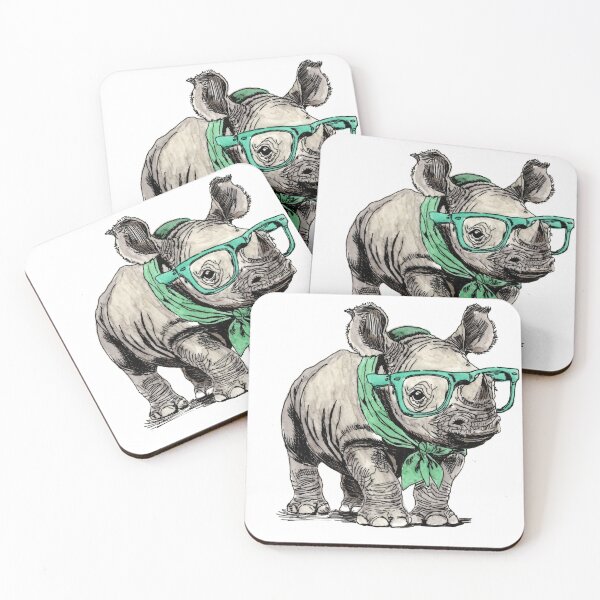 Item preview, Baby Rhino in Glasses designed and sold by Scribbles & Doodles by Jinx.