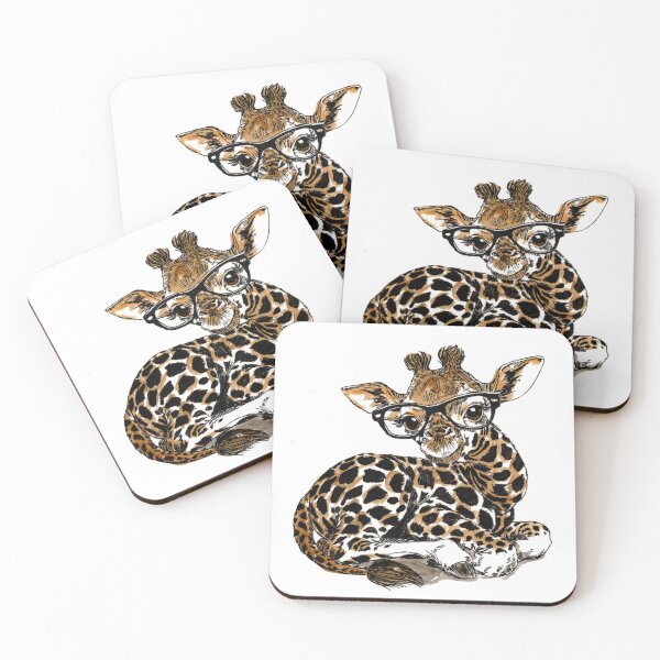 Item preview, Giraffe in Glasses designed and sold by Scribbles & Doodles by Jinx.