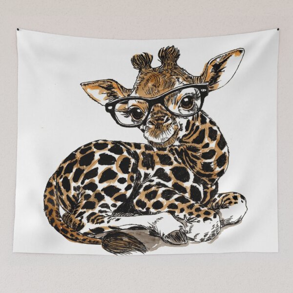 Item preview, Giraffe in Glasses designed and sold by Scribbles & Doodles by Jinx.