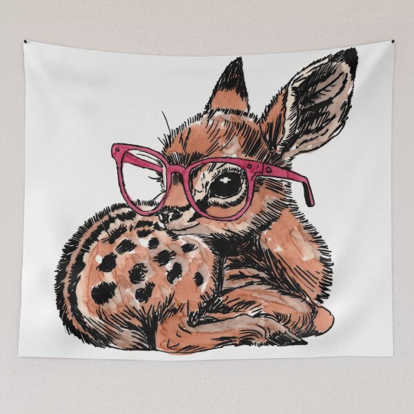 Item preview, Fawn in Glasses designed and sold by Scribbles & Doodles by Jinx.