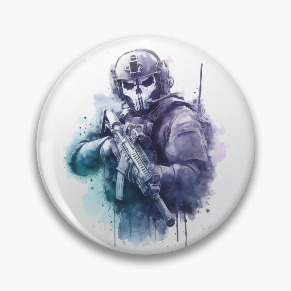 Item preview, Ghost Operator – Tactical Skull Soldier Watercolor Art designed and sold by lvlupthreads.