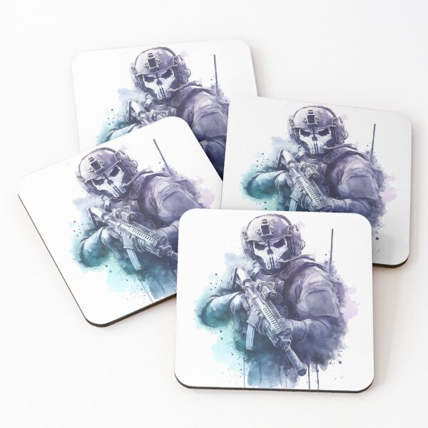 Item preview, Ghost Operator – Tactical Skull Soldier Watercolor Art designed and sold by lvlupthreads.
