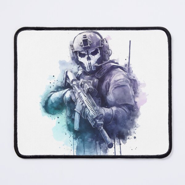 Item preview, Ghost Operator – Tactical Skull Soldier Watercolor Art designed and sold by lvlupthreads.