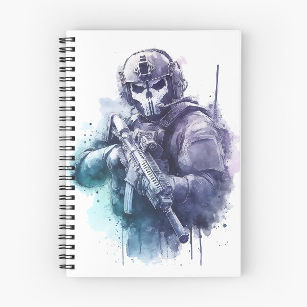 Item preview, Ghost Operator – Tactical Skull Soldier Watercolor Art designed and sold by lvlupthreads.