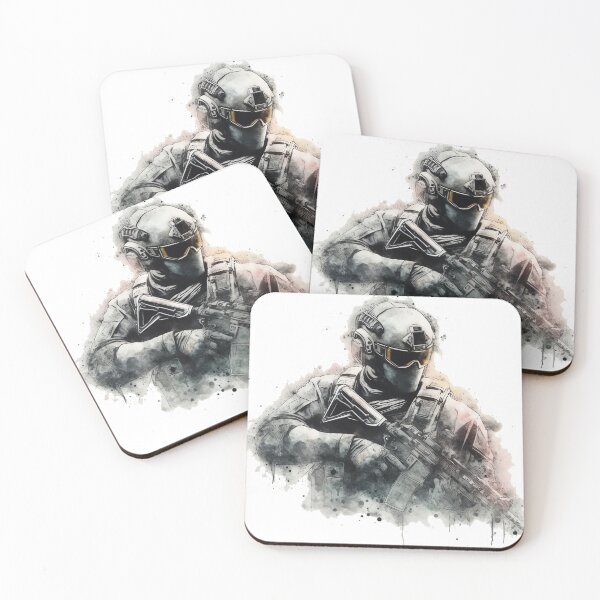 Item preview, Futuristic Operator – Tactical FPS Soldier in Watercolor Style designed and sold by lvlupthreads.