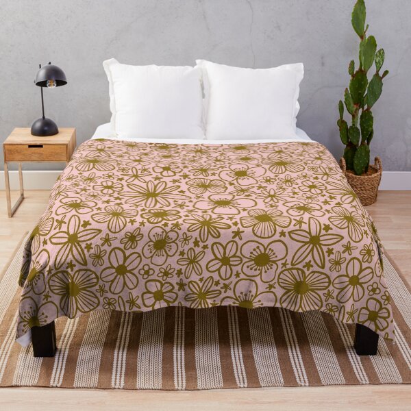Item preview, Gold Flowers on Pink designed and sold by Stephanie McRae.