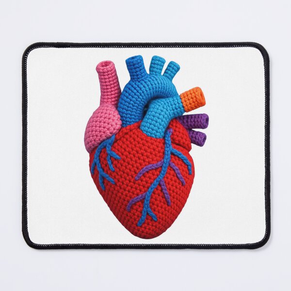 Item preview, Colorful Crocheted Human Heart - Handmade Art designed and sold by Rootcat ™.
