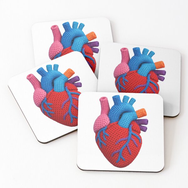 Artikelvorschau, Colorful Crocheted Human Heart - Handmade Art entworfen und verkauft von Rootcat ™.