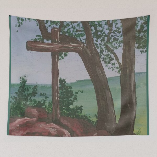 Item preview, Cross on a Hill designed and sold by sarunamii.
