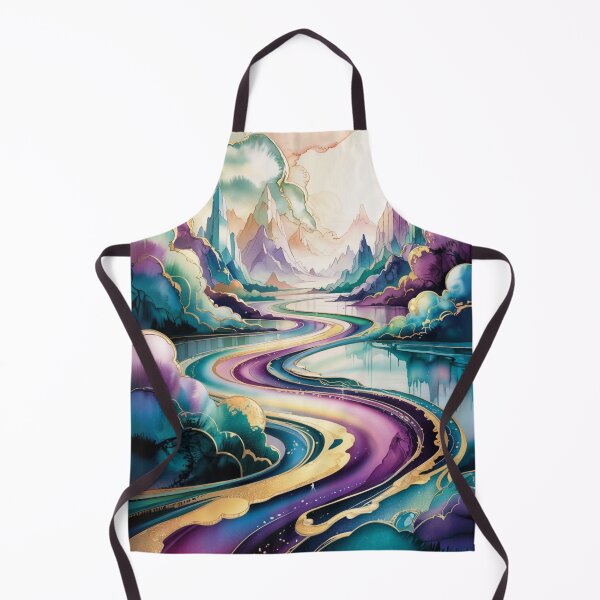 Item preview, Ethereal Riverscape with Shimmering Mountains and Floating Isles designed and sold by bAIryBarn.