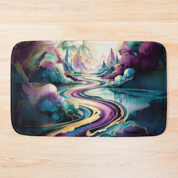 Item preview, Ethereal Riverscape with Shimmering Mountains and Floating Isles designed and sold by bAIryBarn.