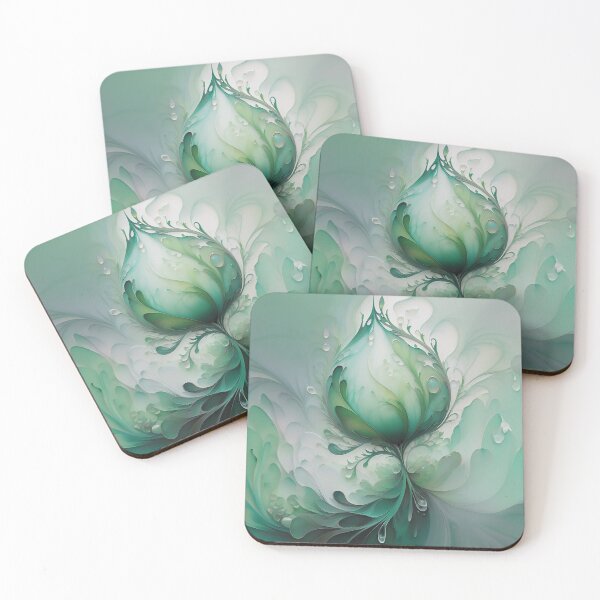 Item preview, Delicate abstract design in delicate shades of green designed and sold by Visions of the Magpie.