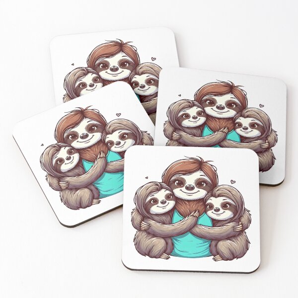 Item preview, Sloth Mother and Baby | Gentle Jungle Love | Cute Animal Bonding Moment | Peaceful Motherhood in Nature | Heartwarming Wildlife Illustration designed and sold by PaintedPixels01.
