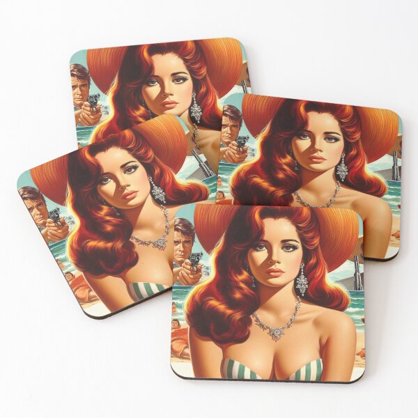 Aperçu de l'œuvre Pin-up Ginger Beach créée et vendue par PulpVintage.