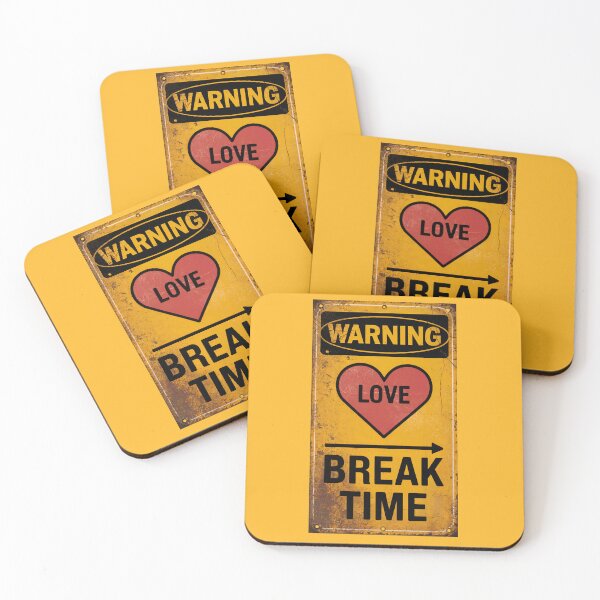 Item preview, Love Break Time Warning Sign | Vintage Romance Art designed and sold by cabana.space.