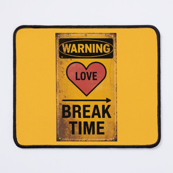 Item preview, Love Break Time Warning Sign | Vintage Romance Art designed and sold by cabana.space.