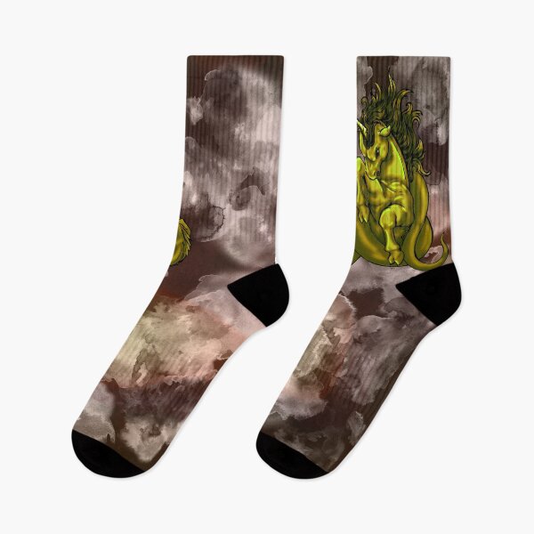 Item preview, Unicorn and Dragon Struggle in Yellow designed and sold by sarunamii.