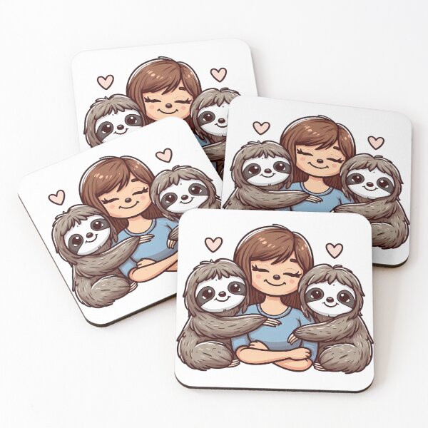 Item preview, Sloth Mother and Baby | Gentle Jungle Hug | Peaceful Animal Love | Adorable Tree Dwelling Duo | Heartwarming Wildlife Moment designed and sold by PaintedPixels01.