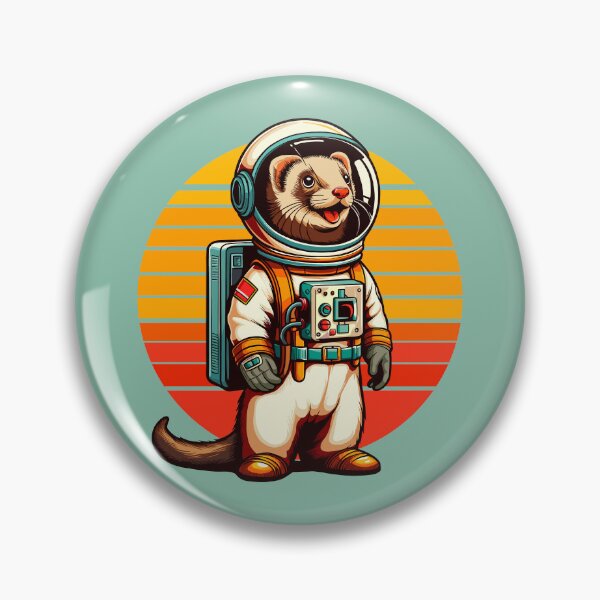 Item preview, Retro Futurism Ferret Astronaut designed and sold by Ghost on Toast.