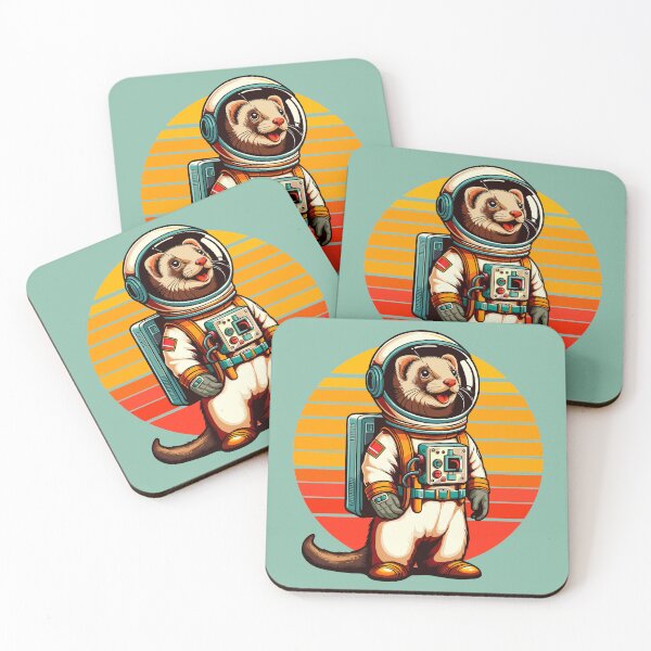 Item preview, Retro Futurism Ferret Astronaut designed and sold by Ghost on Toast.