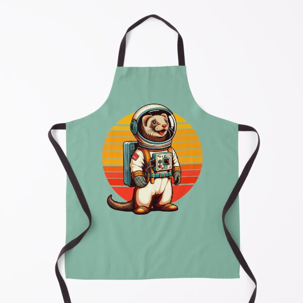 Artikelvorschau, Retro-Futurismus Frettchen Astronaut entworfen und verkauft von Ghost on Toast.