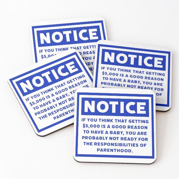 Item preview, Notice opposing Trump’s five thousand dollar baby payment designed and sold by Rachel the Artist .