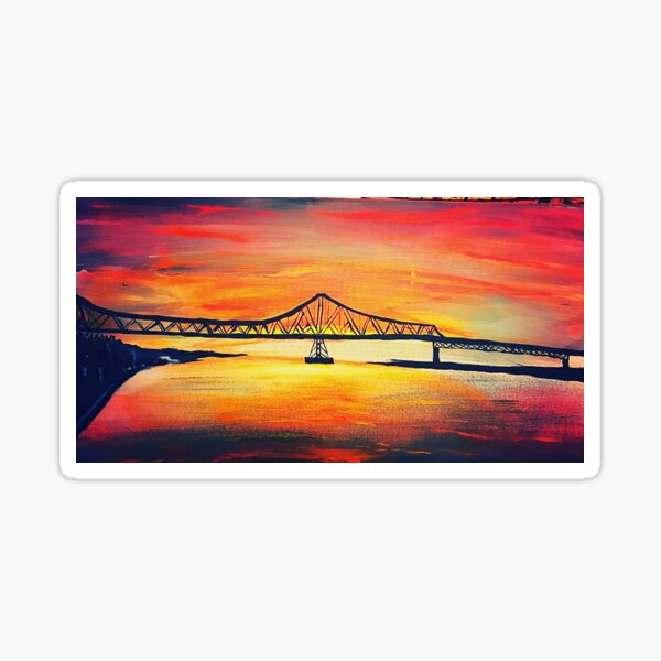Artikel-Vorschau von Sonnenuntergangsbrücke in Astoria, Oregon, designt und verkauft von AnastaciasArt.