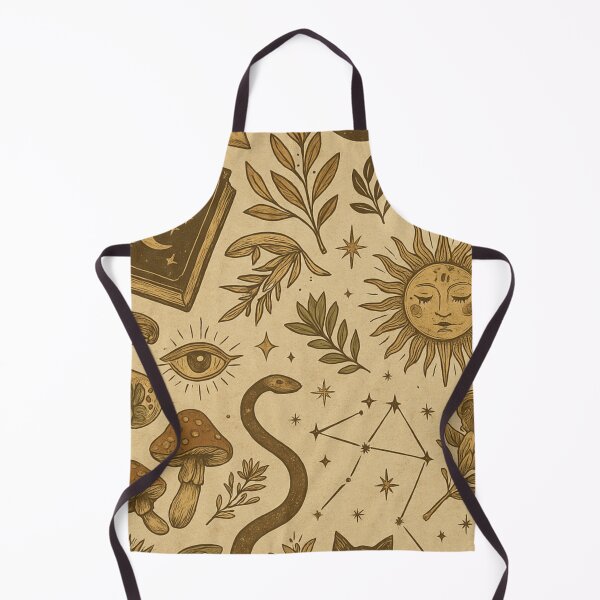 Item preview, Pattern “Witchy Botanica” – Natural Esoteric Design with Spells, Plants and Stars designed and sold by Luz M. Oroño.