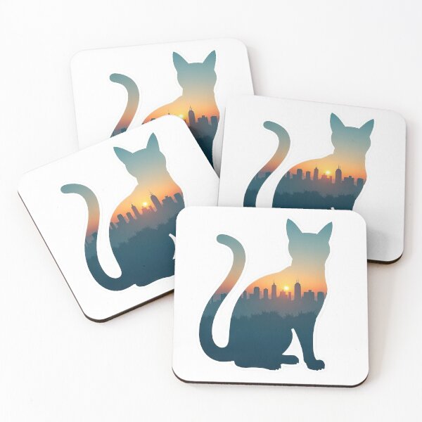 Item preview, Skyline Watcher - Cat Outline with City Horizon designed and sold by Pixel  Playground.
