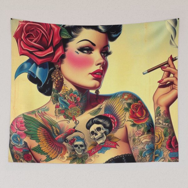 Item preview, Old School Tattoo Pin-up designed and sold by PulpVintage.